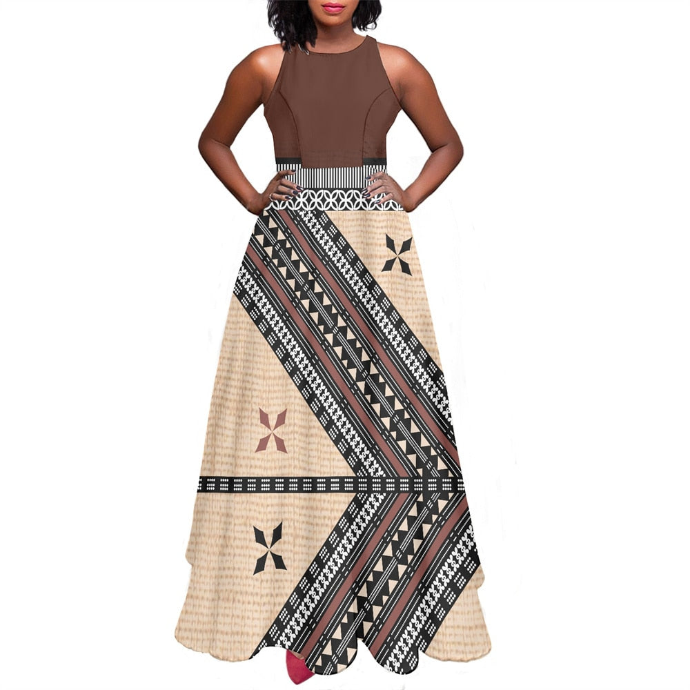 Nonelastic Polynesian Tribal Dress