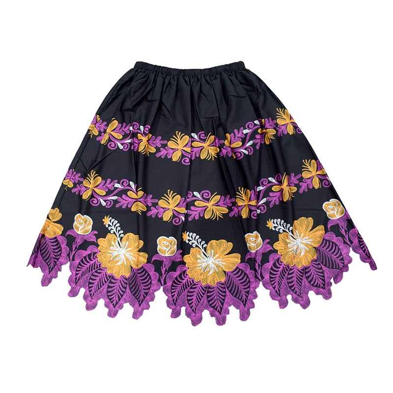 Tropical Print Floral Polyester Midi Skirts