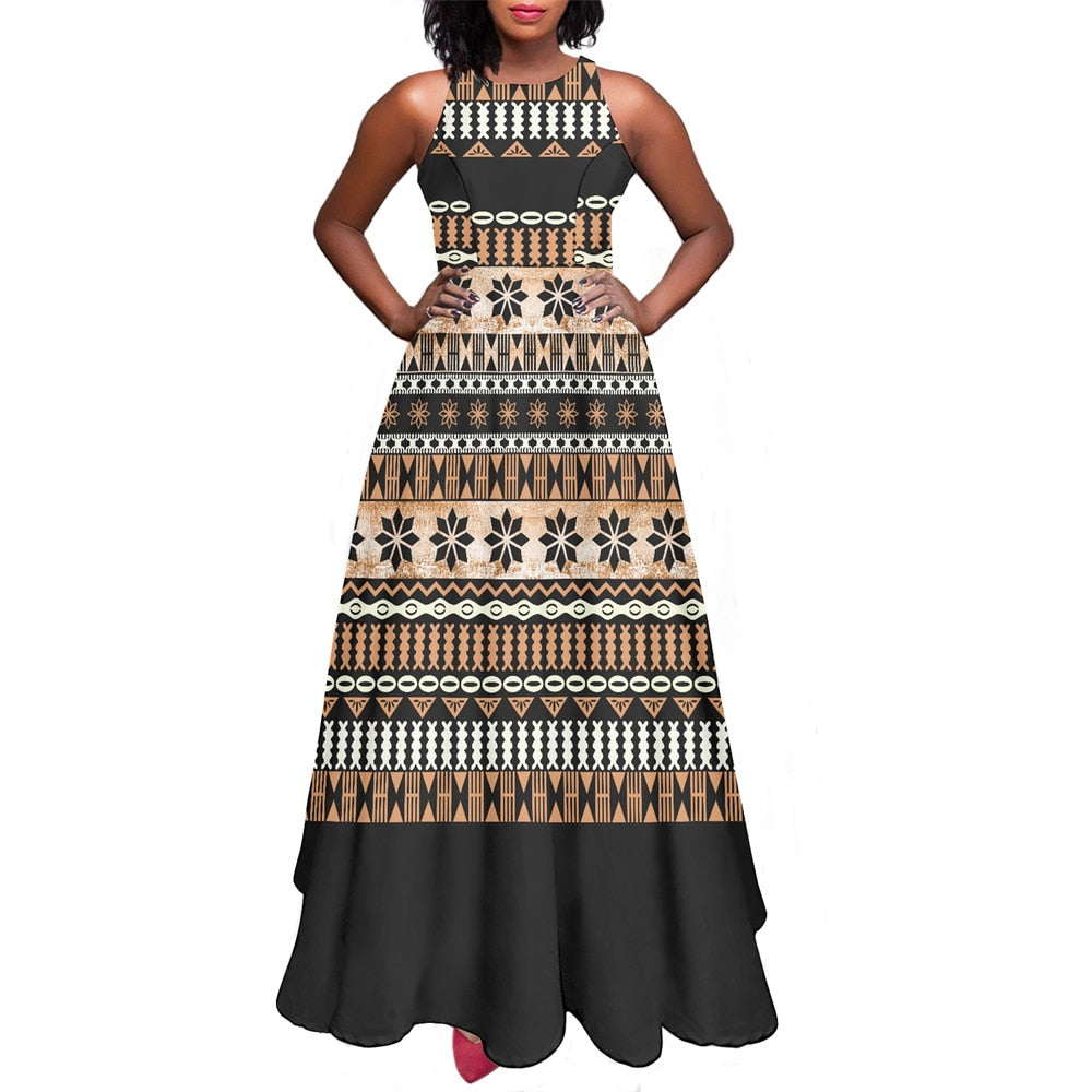 Nonelastic Polynesian Tribal Dress