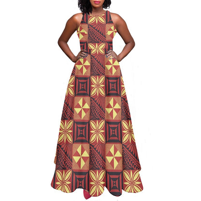 Nonelastic Polynesian Tribal Dress