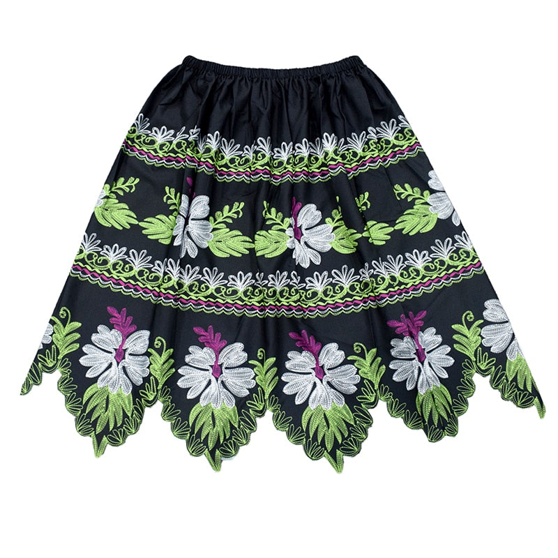 Tropical Print Floral Polyester Midi Skirts