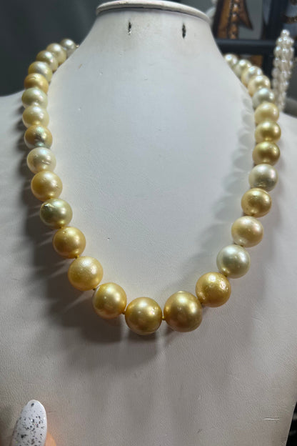 Full Golden south sea pearl necklace