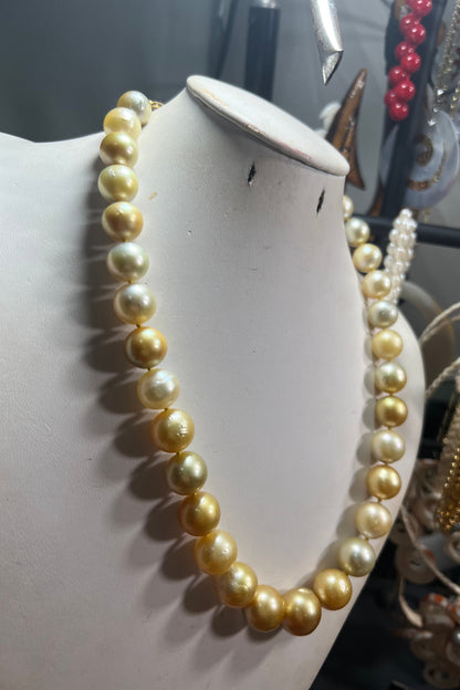 Full Golden south sea pearl necklace