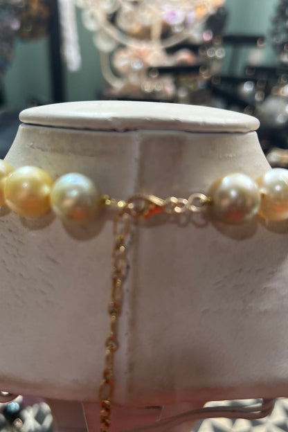 Full Golden south sea pearl necklace