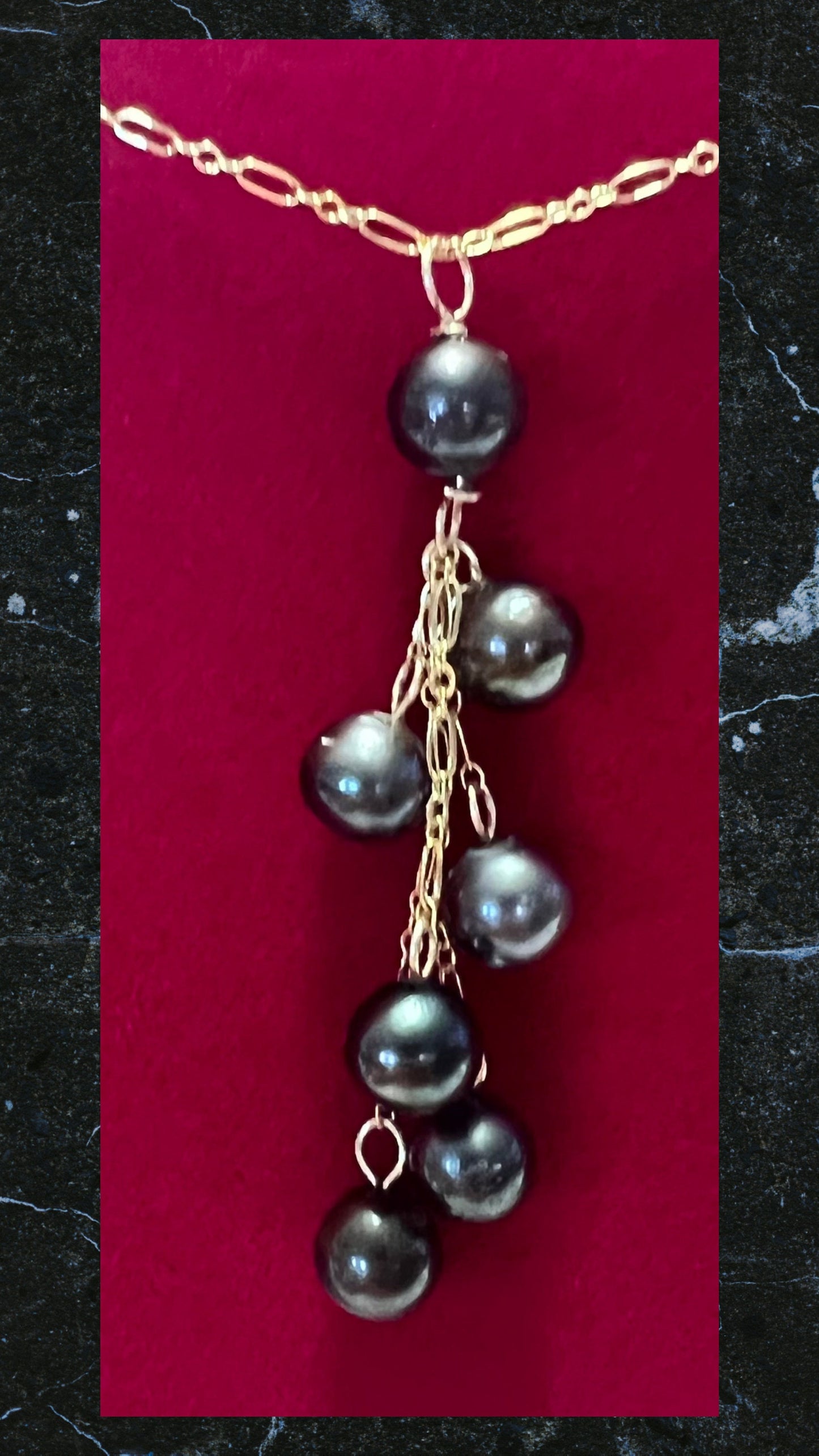 Tahitian black pearl necklace