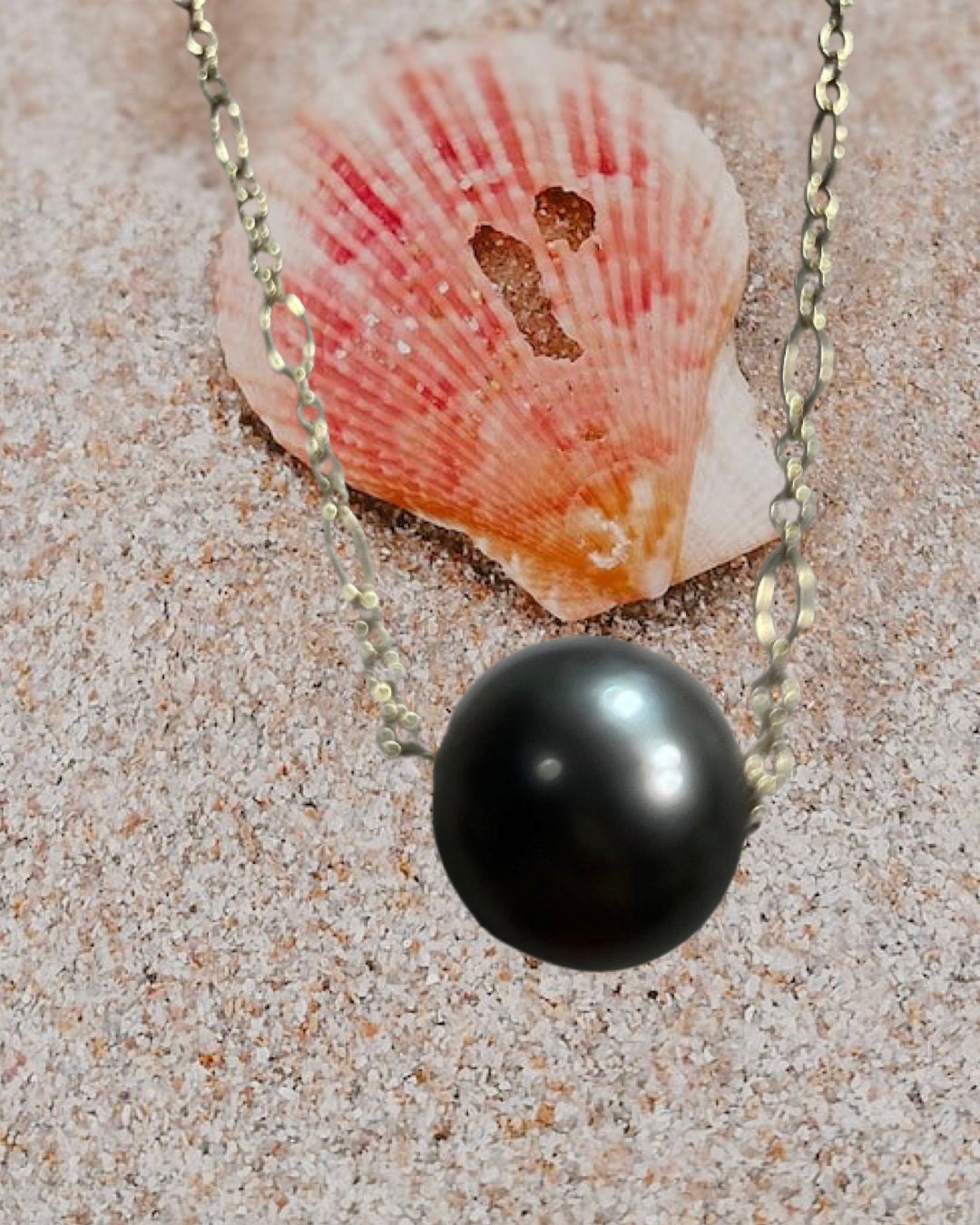 15mm Tahitian pearl floater necklace