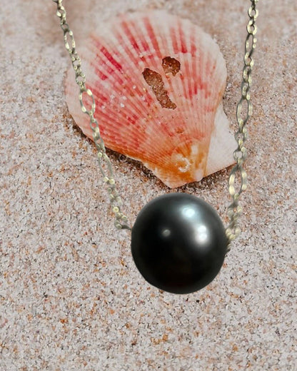 15mm Tahitian pearl floater necklace