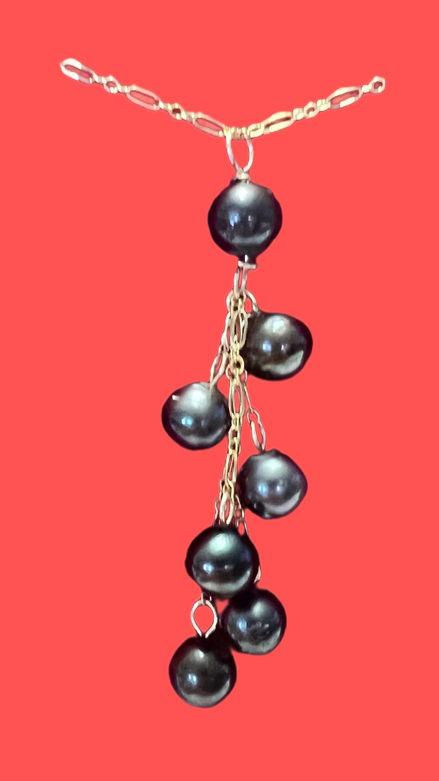 Tahitian black pearl necklace