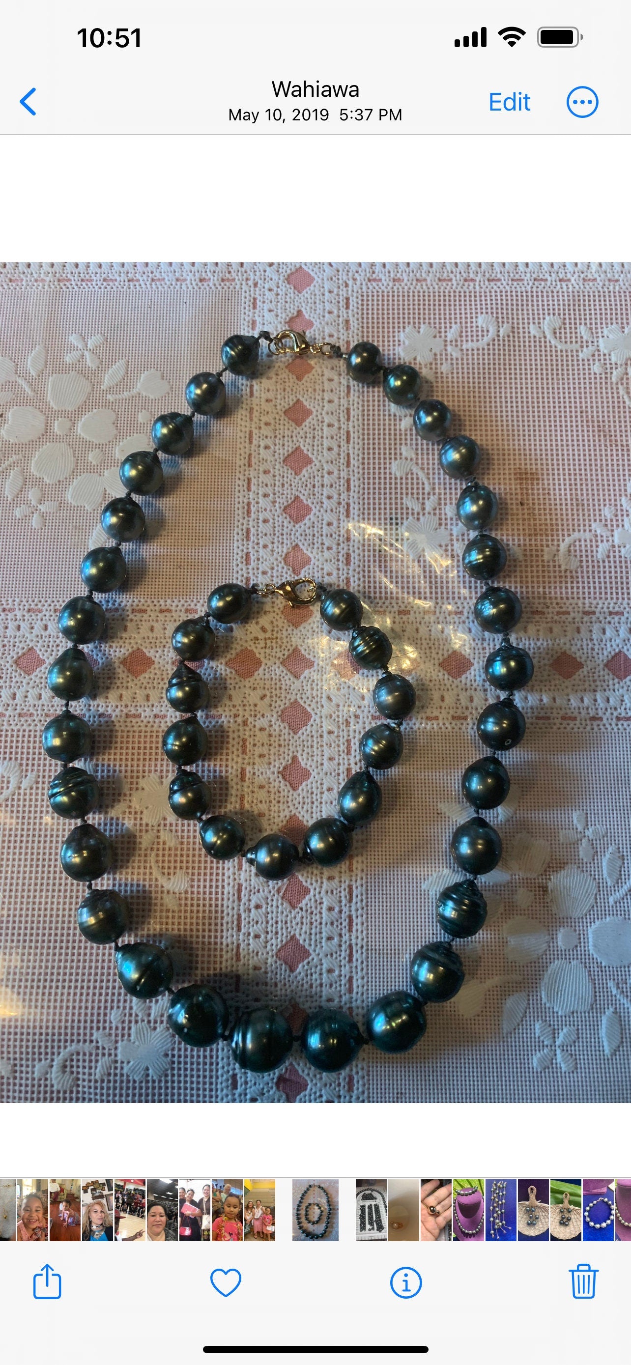 Baby Full Tahitian Black Pearl Set