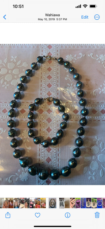 Baby Full Tahitian Black Pearl Set