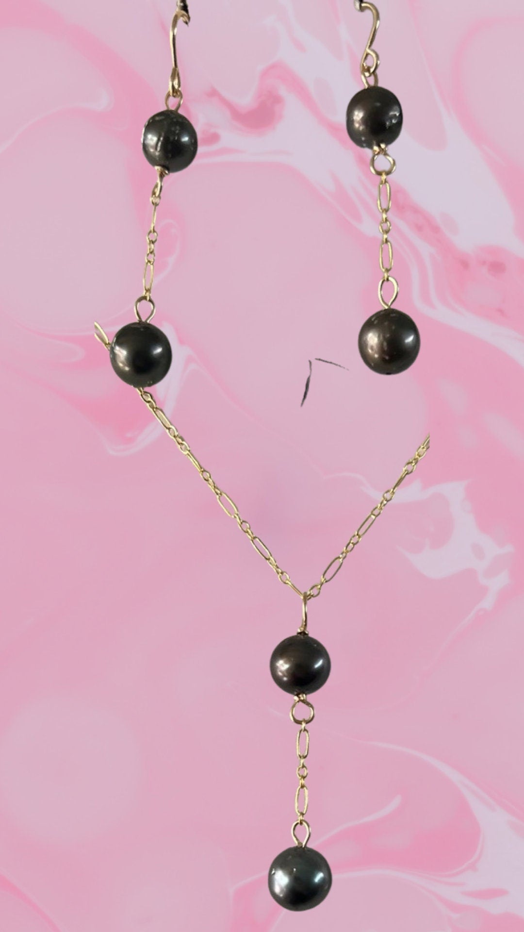 Tahitian pearl link necklace set