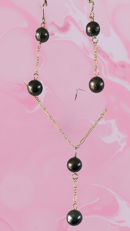 Tahitian pearl link necklace set