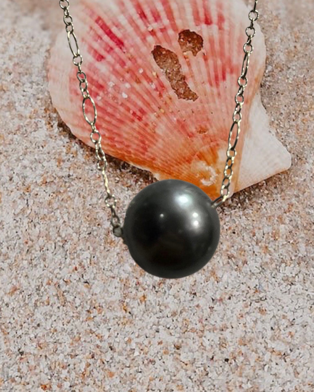 15mm Tahitian pearl floater necklace