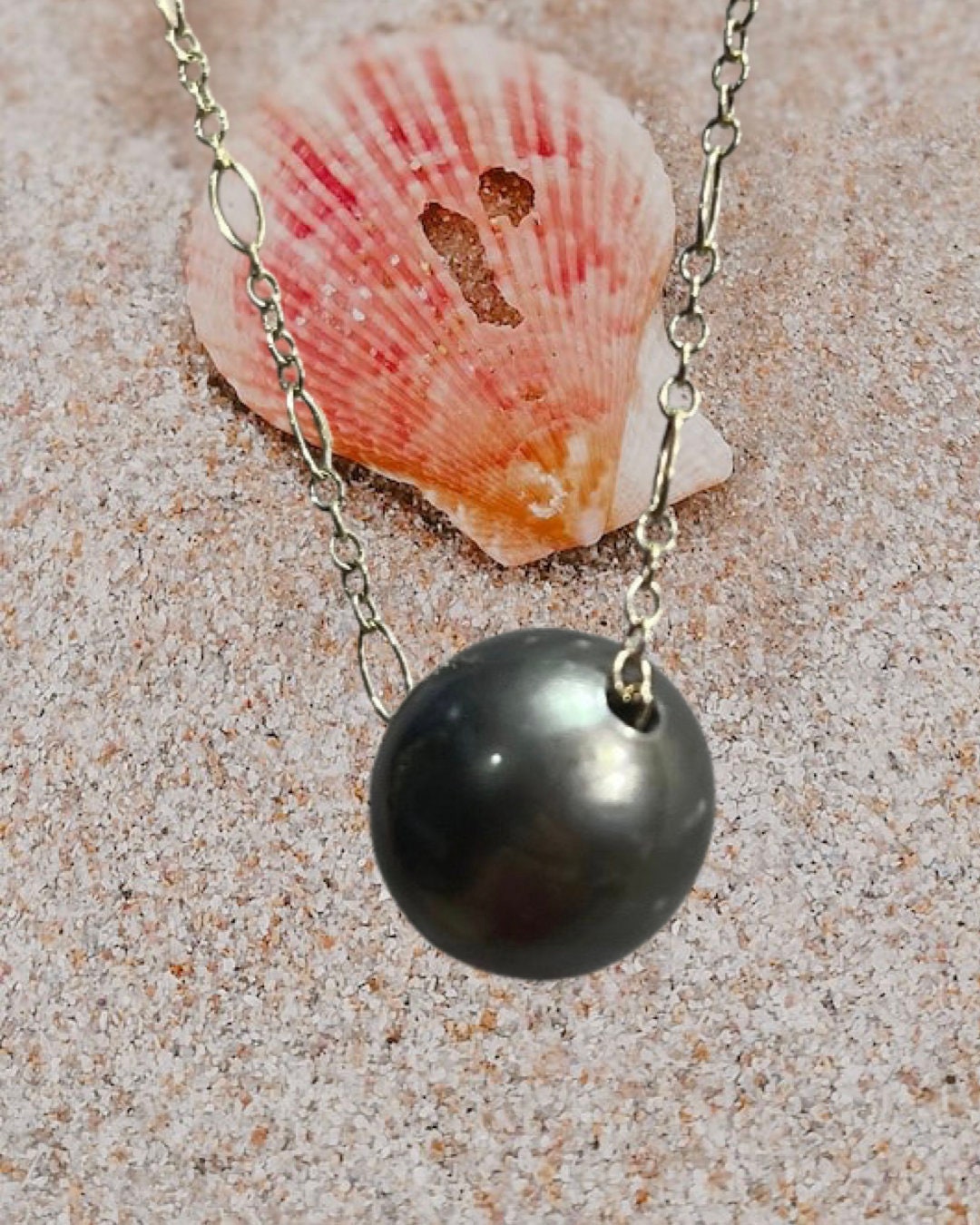 15mm Tahitian pearl floater necklace