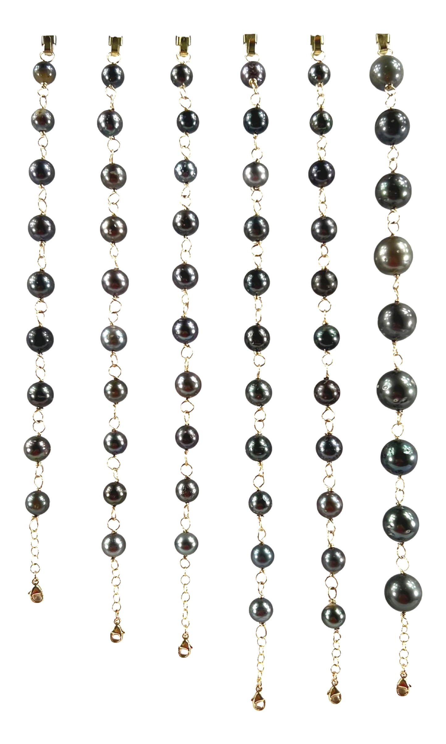 Tahitian pearls link bracelets