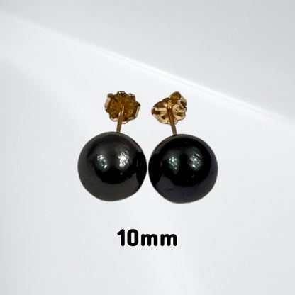 Tahitian pearl stud earrings